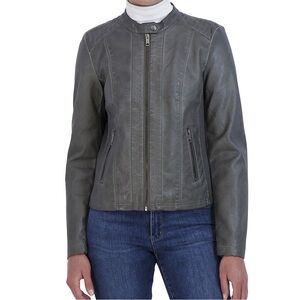 NWoT Sebby Collection Faux-Leather Racing Jacket